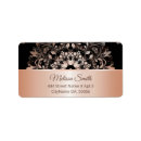 Search for black and rose gold return address labels Flowers