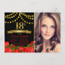 Recherche de black gold red birthday invitations 18ème anniversaire de fille