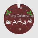 Search for reindeer with santa sleigh ornaments Red