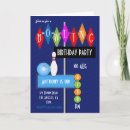 Search for bowling pins birthday invitations Blue