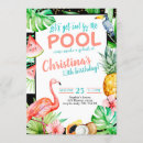 Search for girls pool party invitations Flamingo