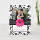 Search for pink black wedding thank you cards Damask
