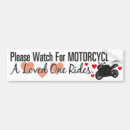 Search for watch for motorcycles bumper stickers Awareness