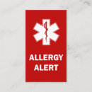 Recherche de alerte médicale cartes visite Allergie