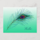 Search for peacock feathers postcards Blue