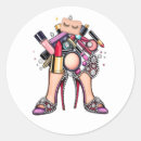 Search for high heel shoe birthday stickers Gold