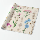 Search for wild flowers wrapping paper Seamless