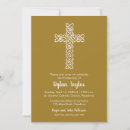 Search for gold cross christening invitations Boy