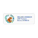 Search for red floral return address labels Animal