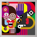 Search for two faces posters Abstract