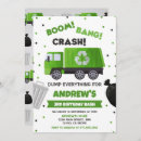 Search for trash truck birthday invitations Transportation