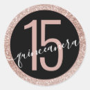 Search for elegant quinceañera stickers Black