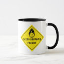 Search for funny warning signs mugs Dad