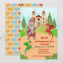 Search for knights and dragons party invitations Boy