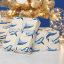 Recherche de baleines mignonnes papier cadeau Bleu