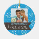 Search for our first together ornaments Bride and groom