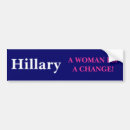 Search for woman president bumper stickers Hillary