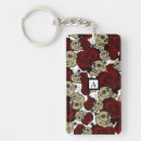 Search for red and white rose keychains Elegant