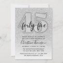 Search for silver 45th birthday invitations Modern
