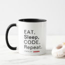 Search for eat sleep code repeat mugs Funny