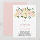 Search for blush pink christening invitations Watercolor floral
