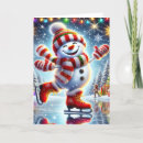 Search for ice skating christmas cards Snowman