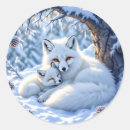 Search for fox in snow stickers Cute