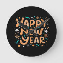 Search for happy new year clocks Santa