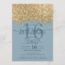 Search for blue and gold sweet 16 invitations Sparkly sparkles