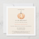 Search for little pumpkin on the way baby shower invitations Orange