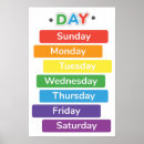 Recherche de jours de la semaine posters Coloré