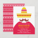 Recherche de moustache anniversaire invitations Rouge
