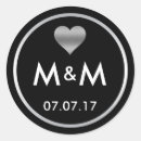Search for silver black wedding stickers Heart