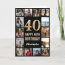 Recherche de 40 ans vœux cartes Noir et or