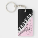 Search for music note rectangular keychains Keyboard