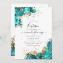 Recherche de turquoise baptême invitations Vintage