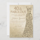 Search for gold glitter 40th birthday invitations Party