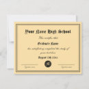 Search for certification invitations High school