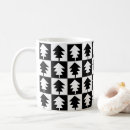 Search for modern black white christmas tree mugs Festive