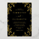 Search for black and gold foil wedding invitations Floral
