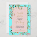 Recherche de aqua blue floral wedding invitations Élégant