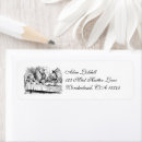 Search for hatter return address labels Alice in wonderland