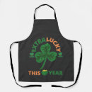 Search for irish pub aprons Lucky shamrock