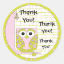 Search for pink owl baby shower stickers For her