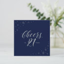 Search for navy blue 21st birthday invitations Typography