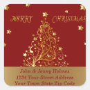 Search for gold return stickers Christmas return address