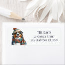 Search for winter animals return address labels Watercolor