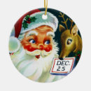 Search for vintage reindeer ornaments Santa
