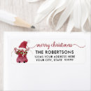 Search for red and white return address labels Holly leaves