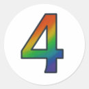 Search for number four stickers Colourful
